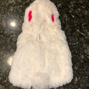 NWOT…Dillards bunny faux fur dog coat with ears and tail /size:small